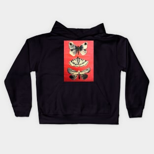 Hot Pink Butterfly Art Kids Hoodie